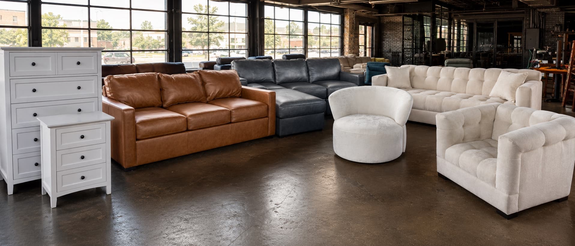 Name-brand sofas, sectionals, and recliners at a discount furniture warehouse in Harrisonburg VA